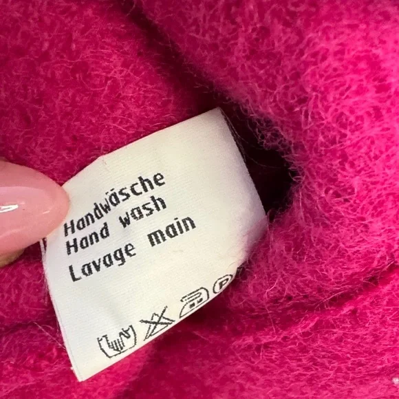 Vintage Giesswein Austrian Wool Jacket Pink Boiled Wool Made in Austria S/M - Picture 10 of 14